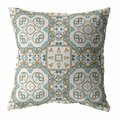 Homeroots 28 in. Mandala Indoor & Outdoor Throw Pillow Orange Light Blue & White 412490